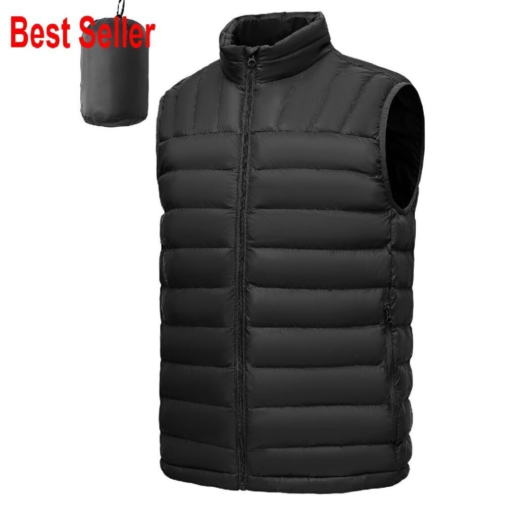 Men's Lightweight Packable Puffer Vest Water-Repellent Sleeveless Jacket